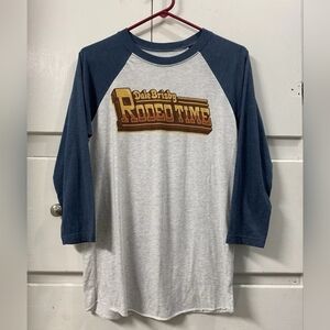 Dale Brisby Rodeo Time Raglan Baseball Jersey Style T Shirt 3/4 Sleeve Medium